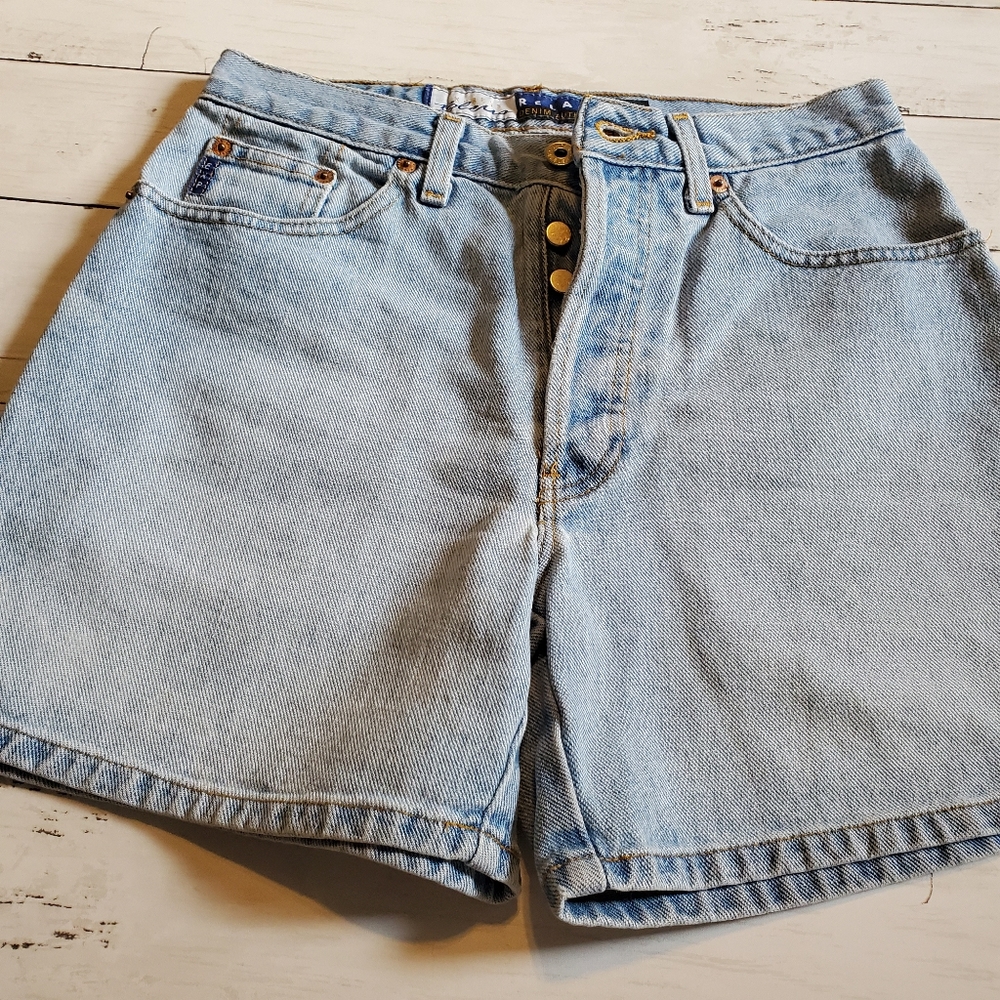 Express Blues Relaxed Fit Button Front Shorts